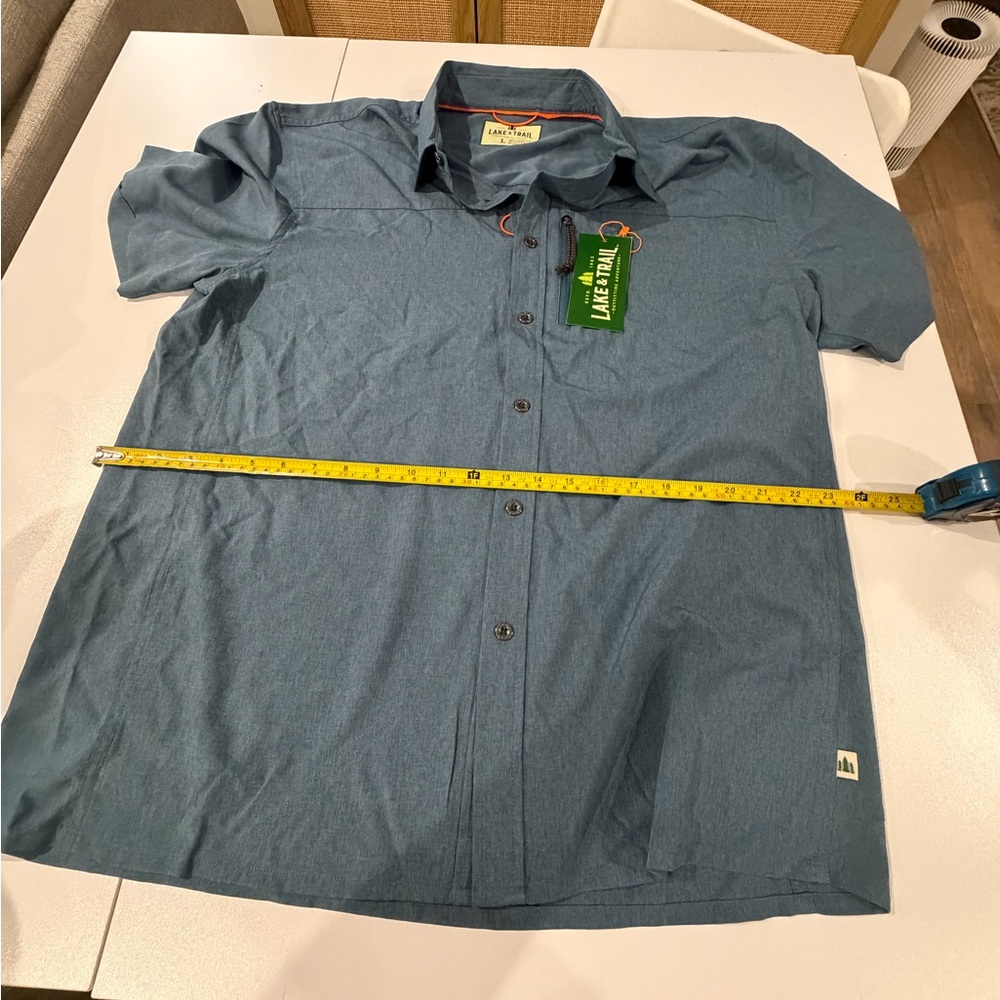 Life Is Good Men's Blue Casual Button Down Shirt